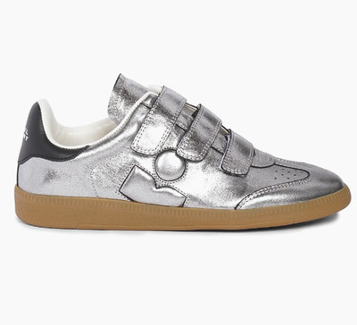 Isabel Marant Beth Sneaker Silver Gunmetal Leather/Black/Gum Sole