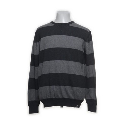Element, Strickpullover, Größe: XL, Grau, Baumwolle, Streifen, Feinstrick #5xb