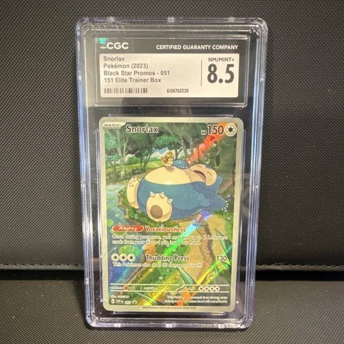 Pokémon Snorlax CGC 8.5 Holo Promo Card 051 Sv Scarlet & Violet 2023