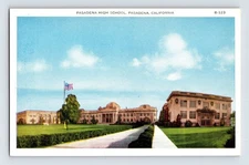 Vintage Pasadena High School California Lithograph Postcard B-123