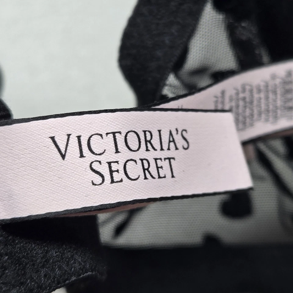 Sujetador Victoria's Secret para mujer 36DDD negro forrado a lunares demi con aros encaje Foto 3 de 4