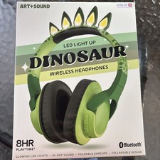 Art  Sound LED Light Up Dinosaur Wireless Headphones