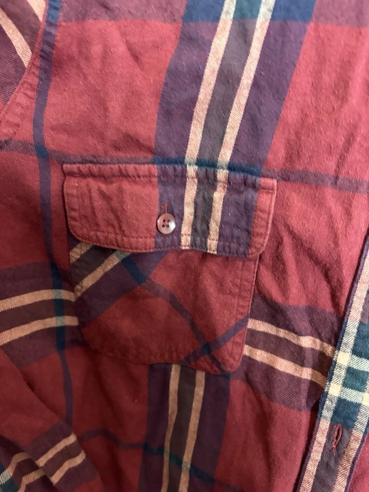 Camisa de franela Bob Timberlake para hombre talla XL manga larga abotonada roja negra Foto 3 de 3