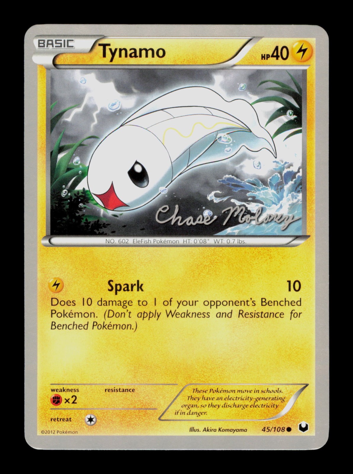 Tynamo 45/108 Pokemon WC 2012 Dark Explorers  Trading Card TCG