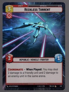 Star Wars Unlimited TotR Foil Hyperspace Card TWI429 Reckless Torrent