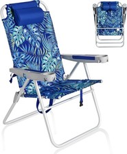 Oversized Tall Folding Beach Chair Lightweight 17" Portable Sand Chair