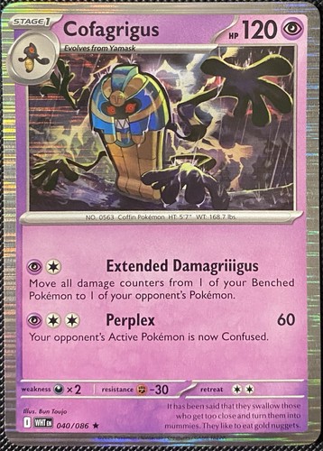 Cofagrigus 040/086 Sv: White Flare Holo NM Pokémon