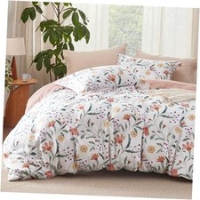 Duvet Cover Queen Size Queen 90" x 90" 06 - Pale Blush Floral No Comforter 
