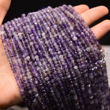 2x4mm Faceted Natural Amethyst Gemstone Rondelle Loose Beads Jewelry Making