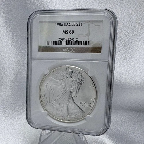 Rare 1986 American Silver Eagle NGC MS 69 First Year of Issue [M8]