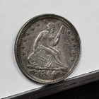 1854 Liberty Seated Quarter - VF Details, Graffiti Obv (#61637-L)