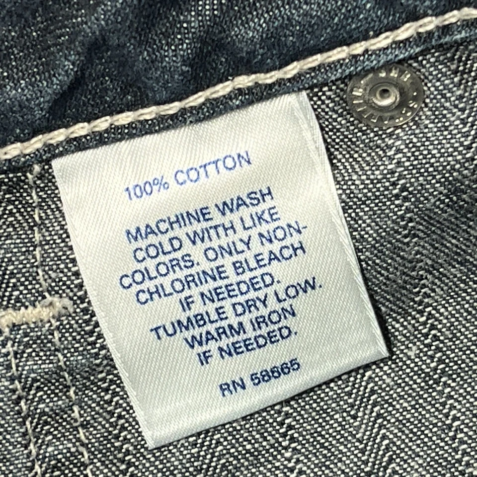 Pantalones de mezclilla halógenos para mujer talla 4 lavado medio tiro bajo acampanados retro Y2K algodón utilitario Foto 4 de 4