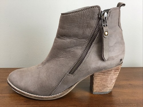 Dune London Suede Women's Zip Ankle Heel Boots Tan Beige Brown Size 38 Sz 7.5-8 - 第 4/14 張圖片