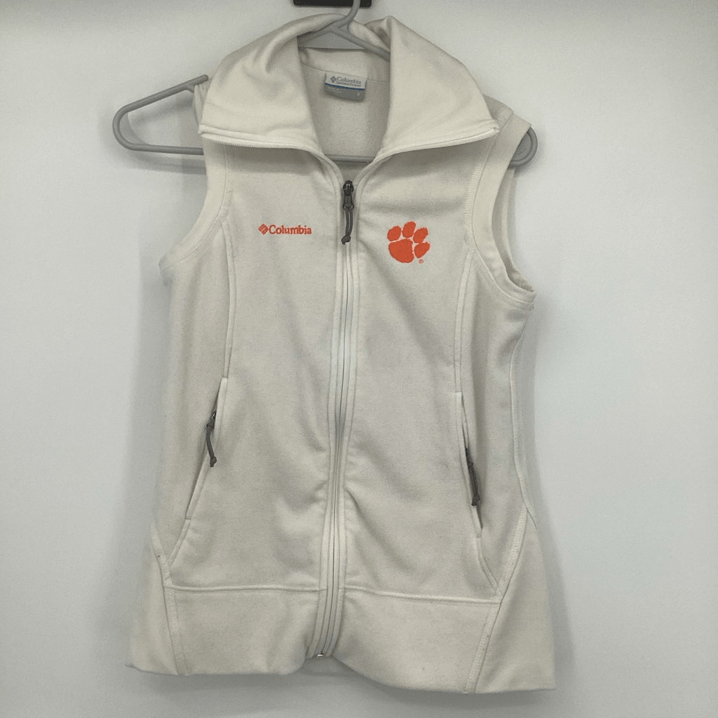Ladies Columbia Clemson Tigers Full Zip Fleece Vest - White - S thumbnail 2
