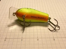 Bagley ORIGINAL "BALSA B" 2 VTG Fishing Lure SQUARE Bill *RARE* Bait Hot Tiger
