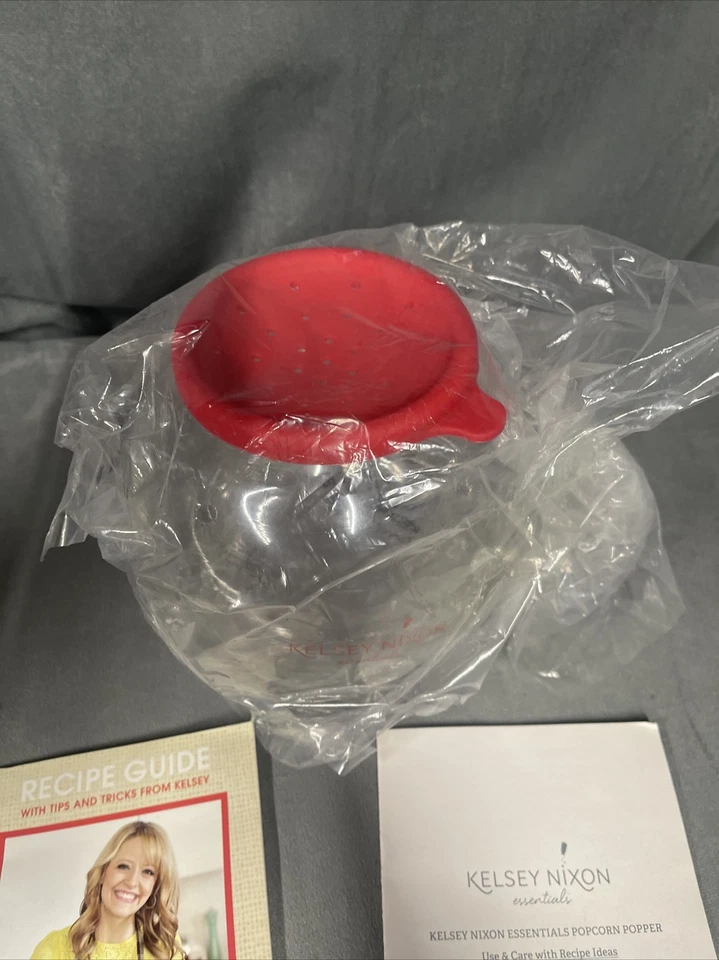Kelsey Nixon Essentials Microondas Palomitas Popper Rojo Recetas Folleto Nuevo En Caja Foto 3 de 4