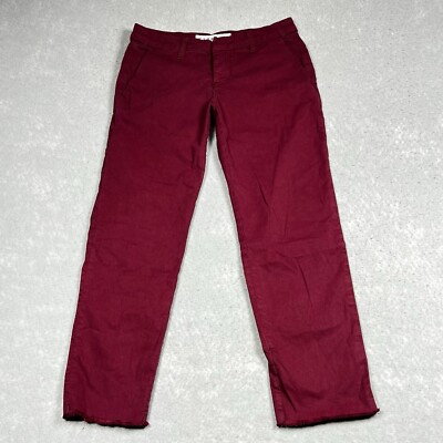 Frank & Eileen Pants Size 0 Wicklow Italian Performance Chino Stretch Raw Hem