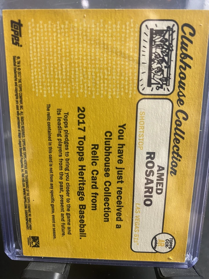 2017 Topps Heritage Clubhouse Collection Amed Rosario #CCR-AR Patch - Image 2 of 2