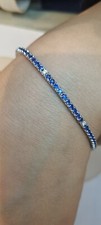 18kt White Gold Tennis Bracelet With Sapphires And Natural Diamonds 3 CT