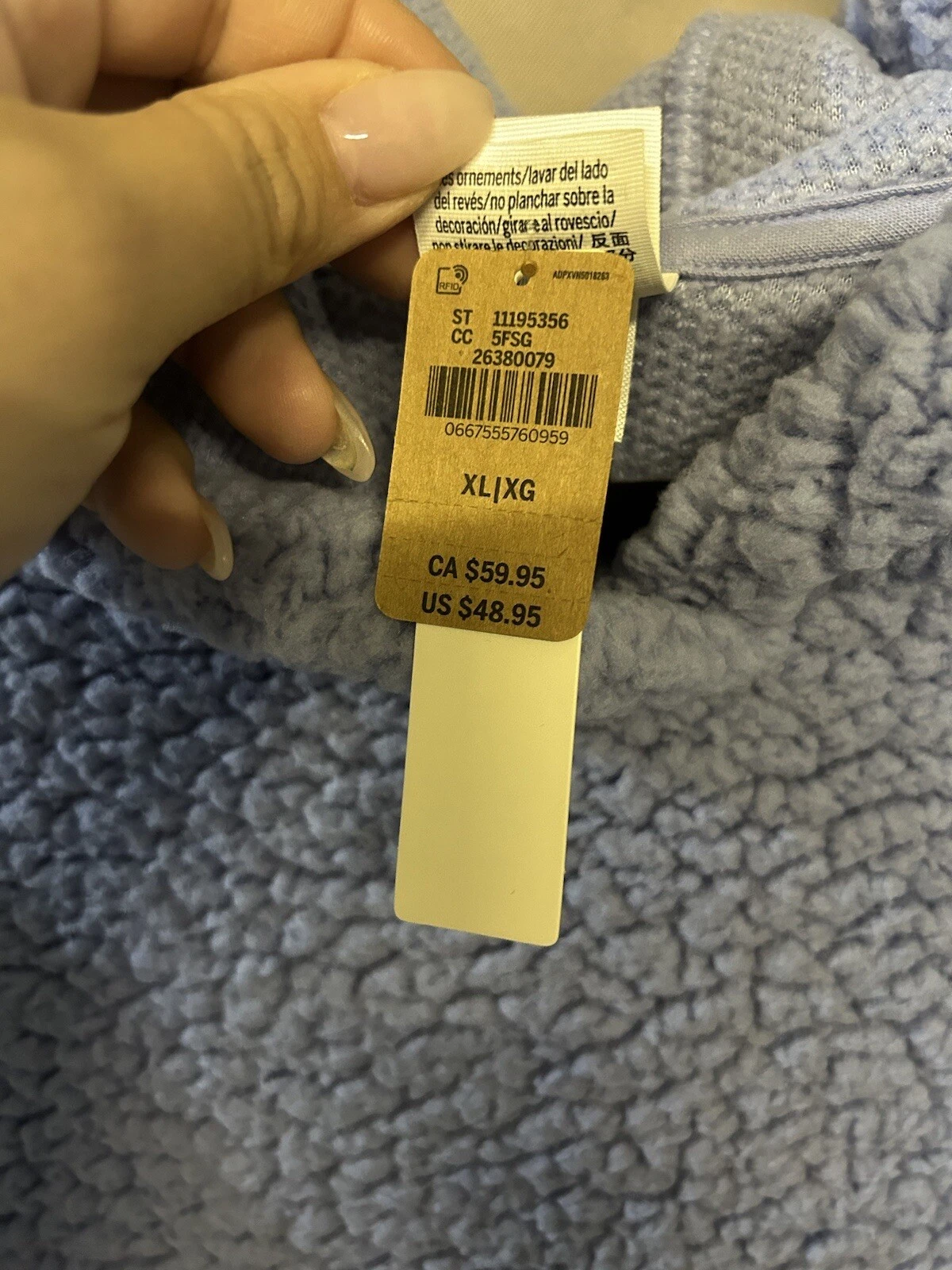 UNDERCOVER Felpa donna Victoria’s Secret ROSA NUOVA CON ETICHETTE blu in pile con cappuccio taglia XL