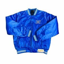 VTG Brooklyn Basketball 90s Lady Canes Varsity Bomber Jacket Sz XL Auburn Royal