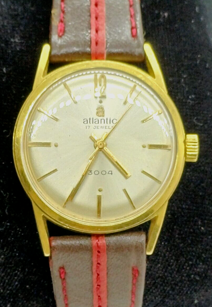 VINTAGE ATLANTIC 3004 MANUAL MEN'S WATCH SIWSS Cal 1802 GOLD