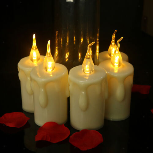 6x flammenlose LED Teelicht Votivkerze Flackern Dinner Candle mit Swtich - Bild 1 von 10