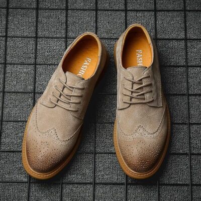 Leather Mens Oxford Shoes Classic Brogue Shoes Handmade Men
