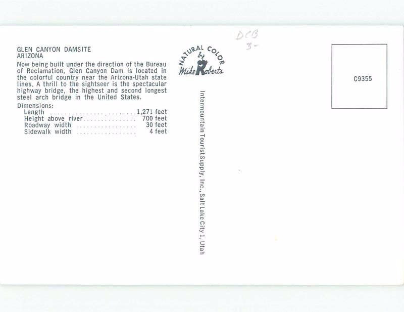 Unused Pre1980 BRIDGE SCENE Lake Powell Near Page Arizona AZ d3858