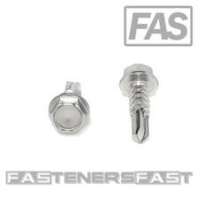  250 12 x 3/4 Stainless Steel Hex Washer Head Self Drilling Tapping TEK Screws
