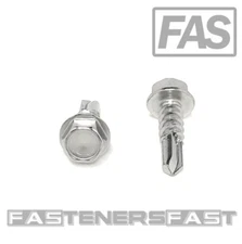 (250) 12 x 3/4 Stainless Steel Hex Washer Head Self Drilling Tapping TEK Screws