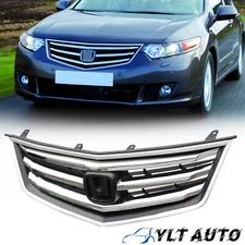 For 2009 2010 Honda ACURA TSX Front Bumper Chrome Black Upper Grille Grill
