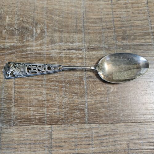 ANTIQUE STERLING SILVER CHICAGO SOUVENIR SPOON 5 5/8" - Picture 2 of 11