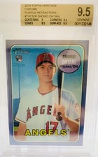 2018 Topps Heritage Shohei Ohtani Purple Refractor Rookie Card #THC600 BGS 9.5