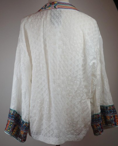 Johnny Was Square Seraphina Kimono Jacket Size S C43822-0 Embroidered TV536 - Picture 3 of 9