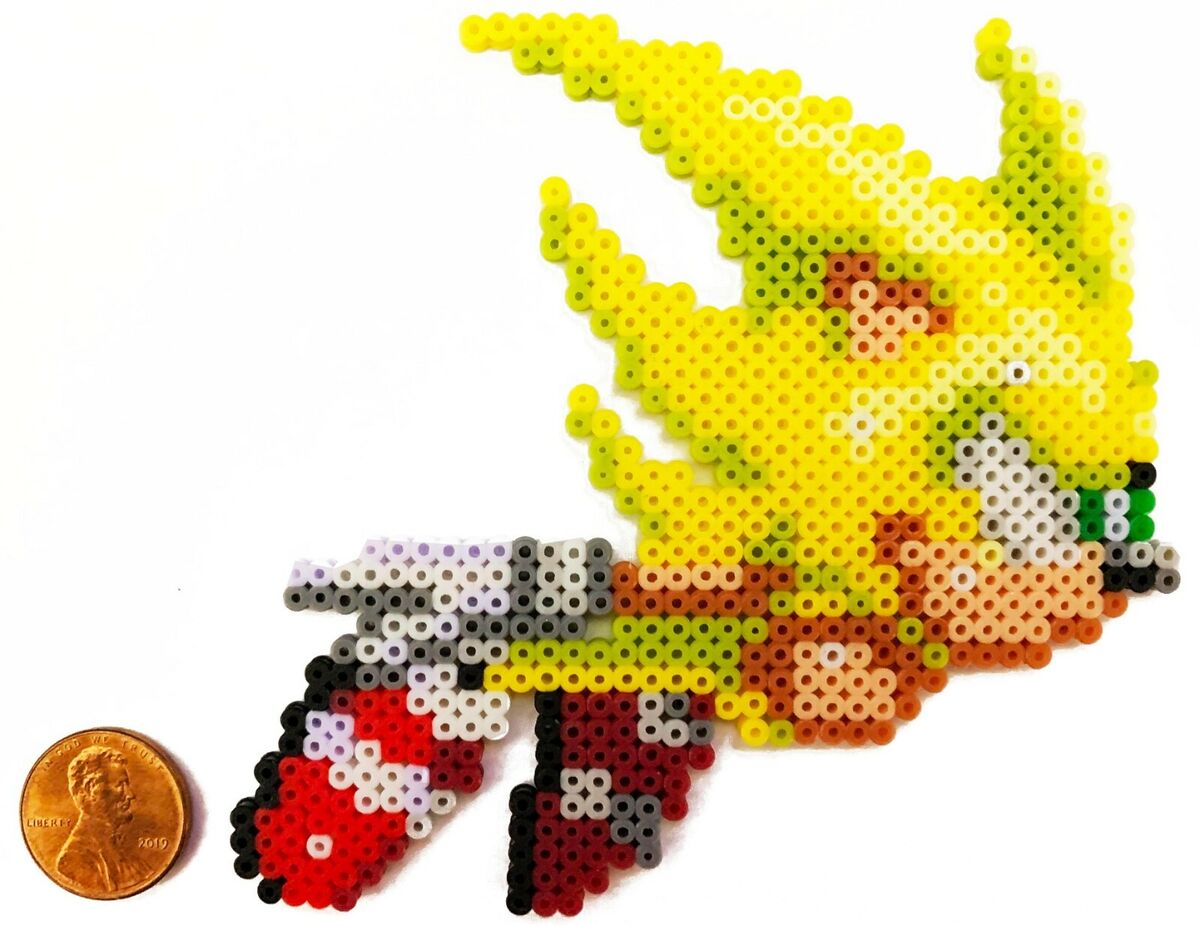 Super Sonic Sega the Hedgehog Mini Bead Sprite Perler Artkal Pixel Art  Retro