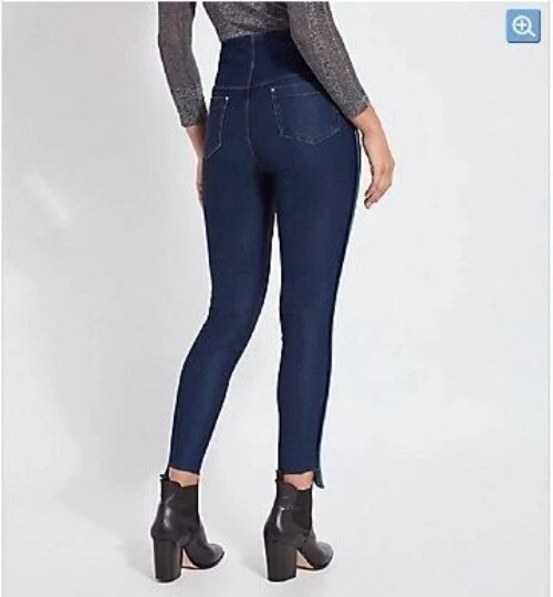 Pantalones ajustados LYSSE para mujer tiro alto dobladillo asimétrico jeggings #2351 S nuevos sin etiquetas Foto 2 de 4