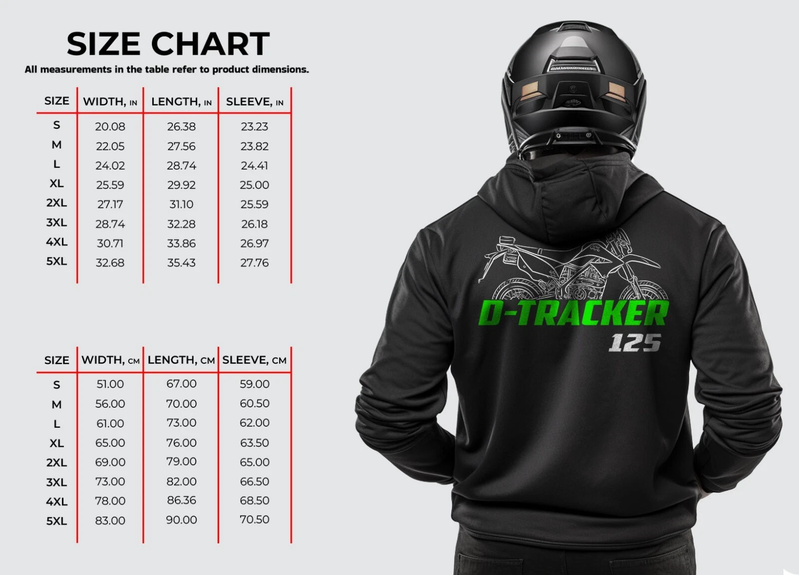For Kawaasakii D-Tracker 125 2010-2014 fans - Motorcycle Hoodie