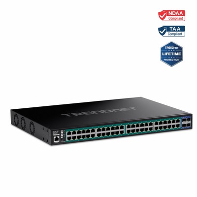TRENDnet 52-Port Gigabit Web Smart PoE+ Switch with 10G SFP+ Ports, TPE-3524SF