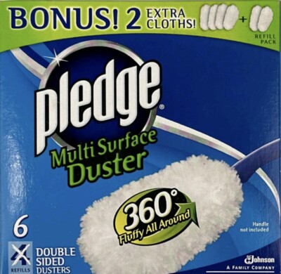New Pledge Multi Surface Duster Refills 6 Double Sided Dusters (No Handle)