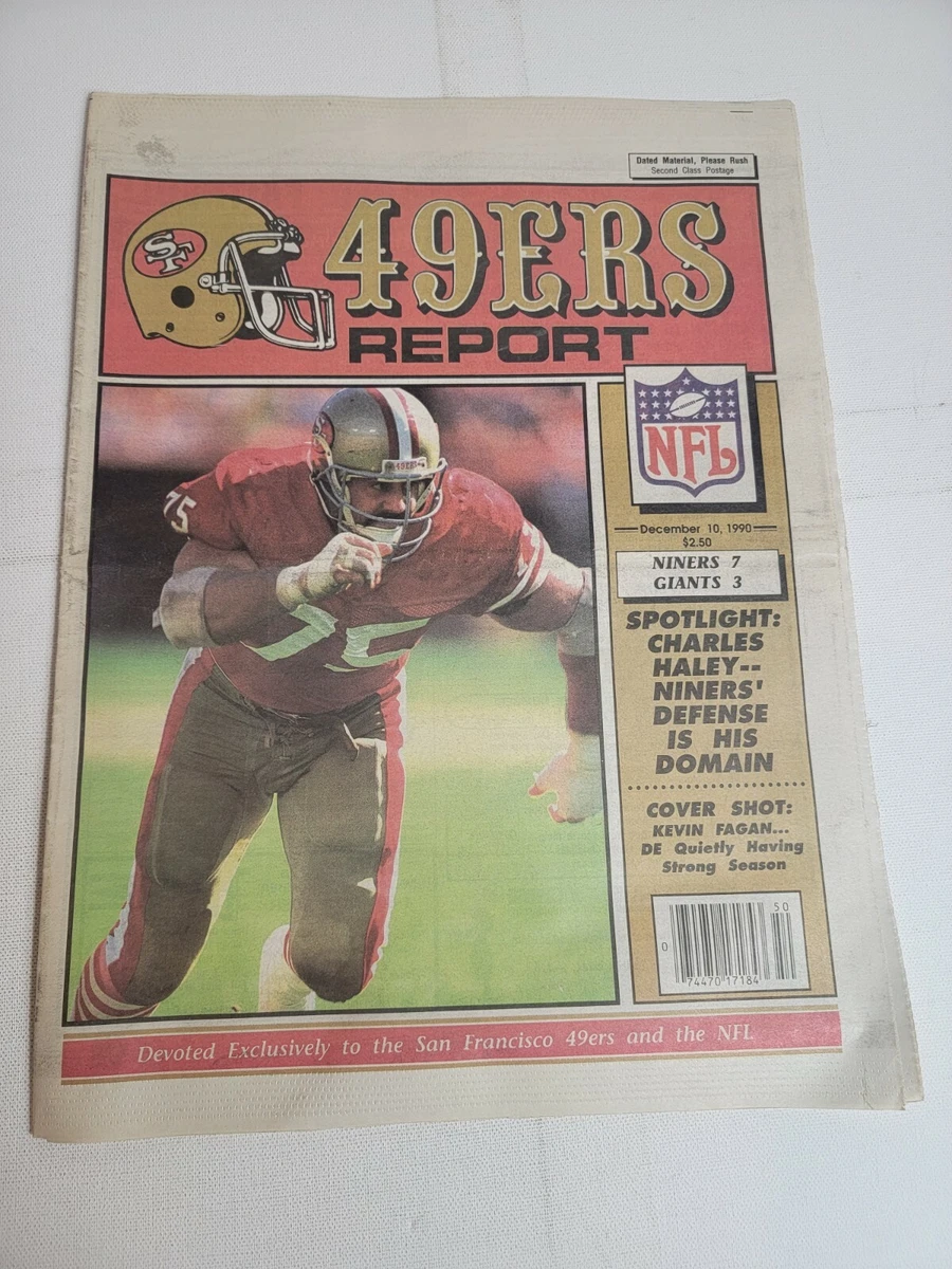 Vintage 1990s San Francisco 49ers Report Newspaper Niners Charles Haley VTG  1990