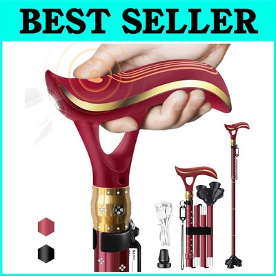 Fashion Walk Cane with USB Rechargeable Light - Lightweight & Portable Design