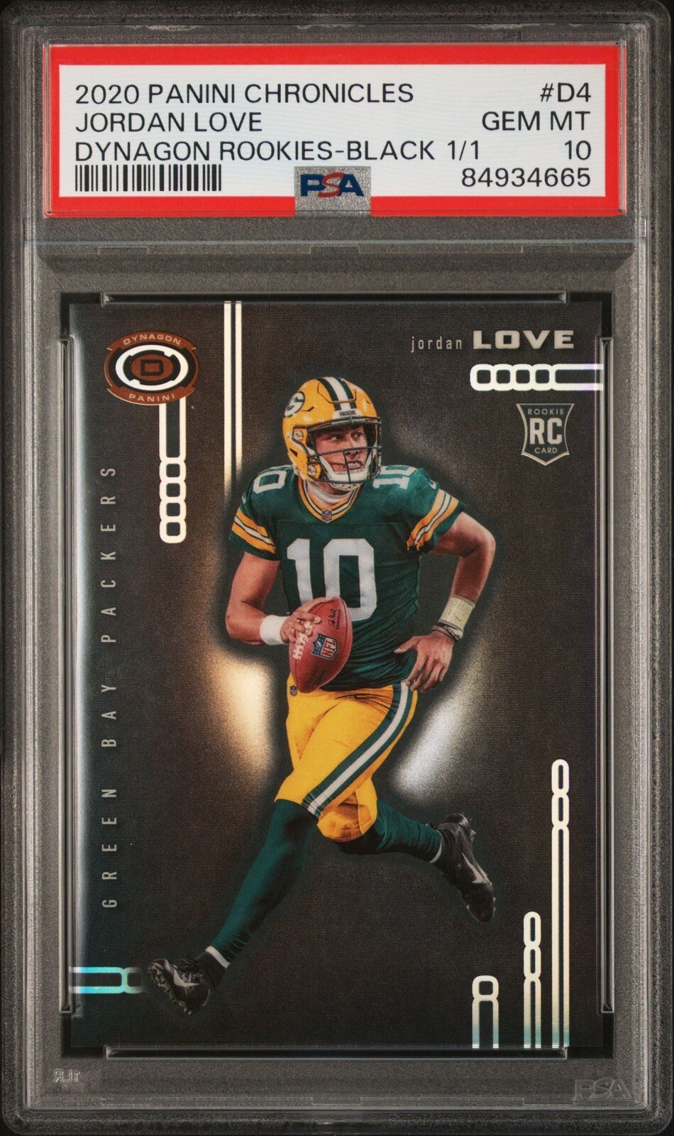 Jordan Love Panini Chronicles Dynagon Rookies #D4 Black 1/1