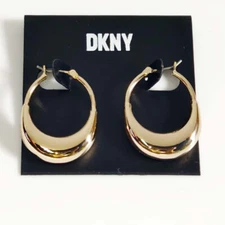 New DKNY Puffy Statement Hoop Earrings Gift Fashion Women Party Vacation Jewelry