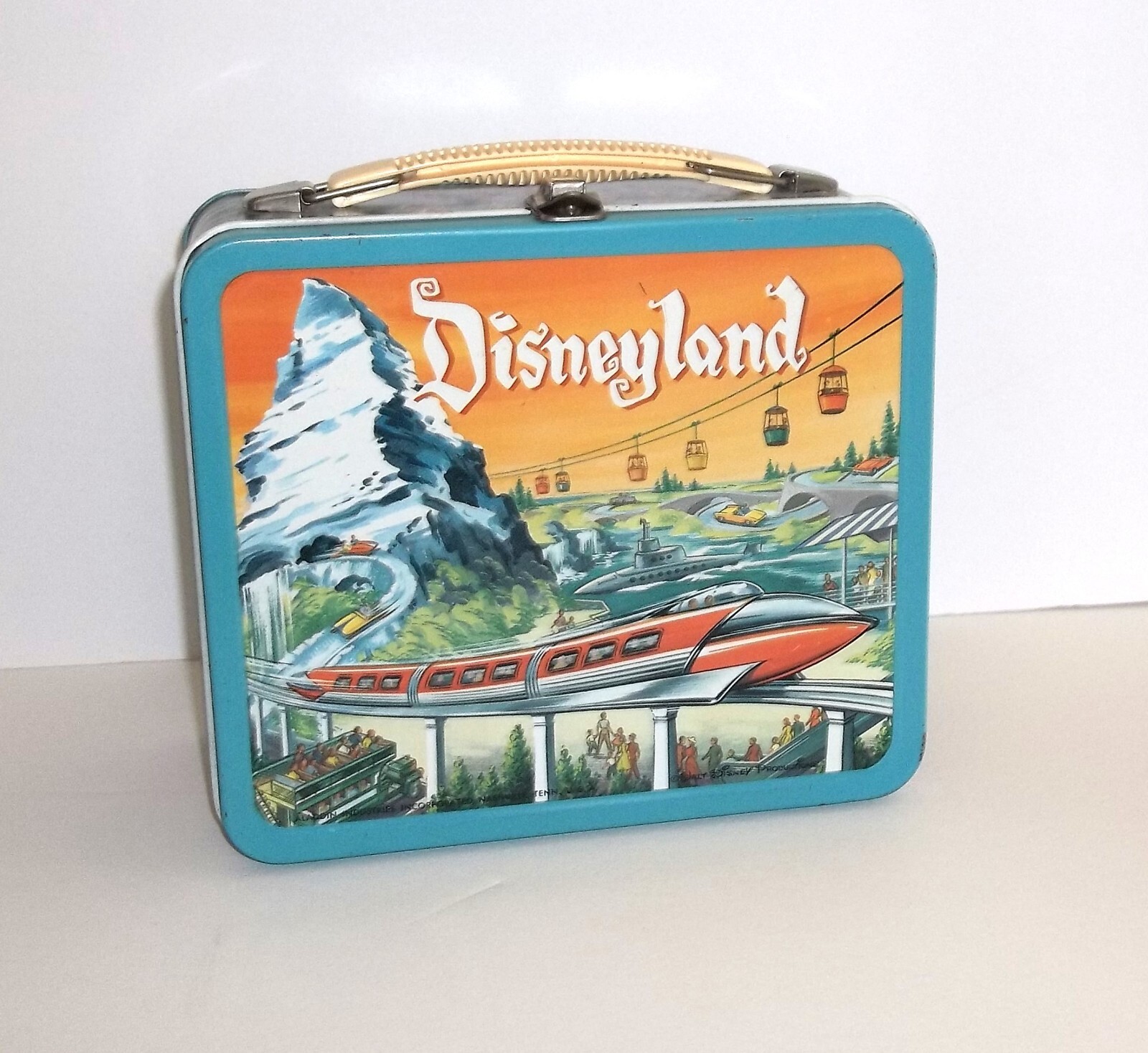 1960 Disney Monorail Lunchbox Unused with 2 Tags Aladdin Stunning eBay