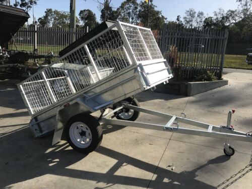 7x4 Galvanised Single Axle Box Trailer | 2ft cage | Full Checkerplate | Brisbane - Picture 1 of 12