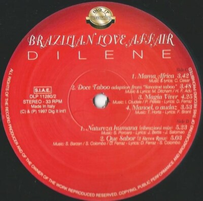 2LP Dilene – Brazilian Love Affair Dilene / Brazilian Love Affair 1997 Italy 2LP Dig It