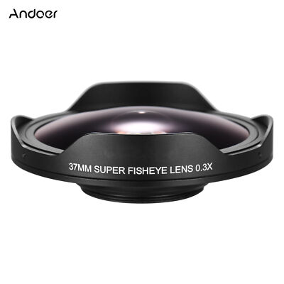 Andoer 37MM 0.3X HD Ultra Wide Angle Fisheye Lens With Hood For Camcorders B2L5