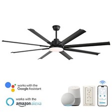 Smart 72in Large Ceiling Fan APP/Voice/Remote Control LED Light DC Google/Alexa