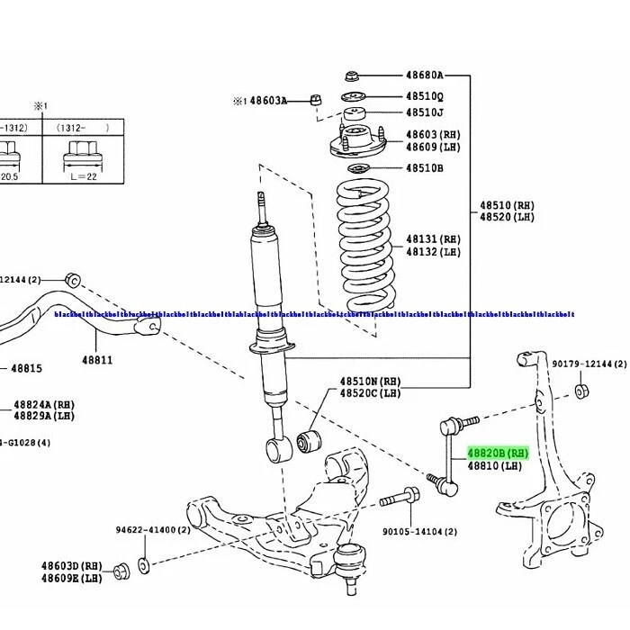 Toyota 4Runner FJ Cruiser Prado Lexus GX470 Front Stabilizer Links 48810-60040 - Image 2 of 2